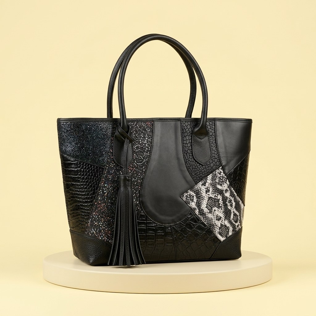 Mosaico Negro Croco — Magia Rosa